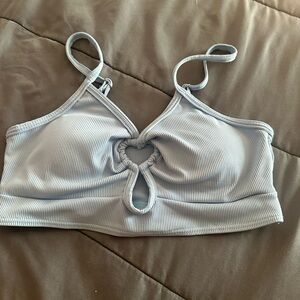 Light Blue and White Activewear Top